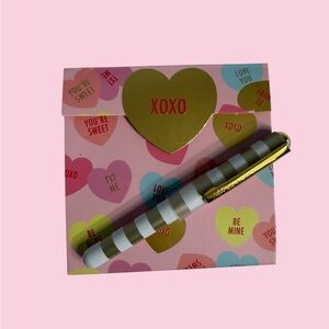 Valentine Conversation Hearts Magnetic Close Notebook with Pen NWOT
